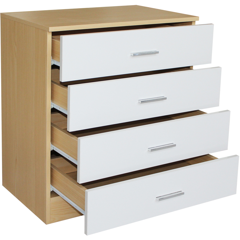 Brooklyn 4 Drawer White High Gloss Chest of Drawers Image 4