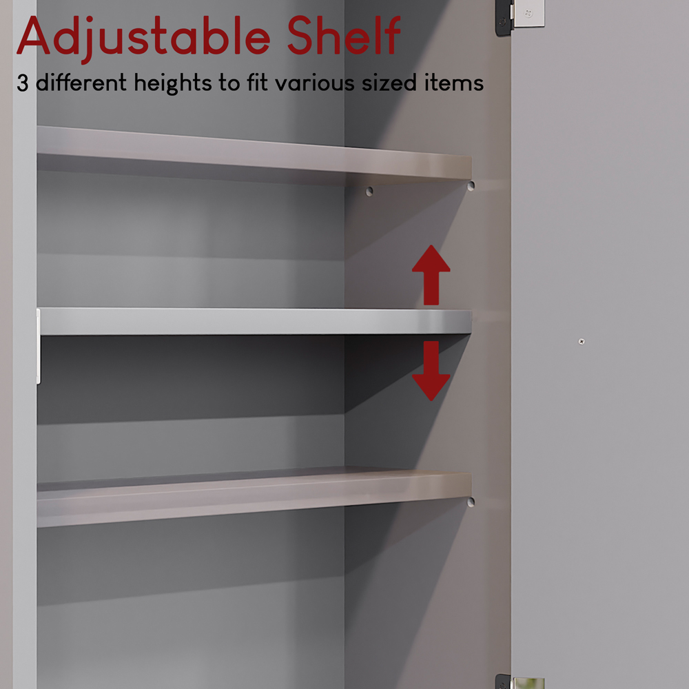 Bath Vida Priano Single Door Grey Wall Mounted Bathroom Cabinet Image 5