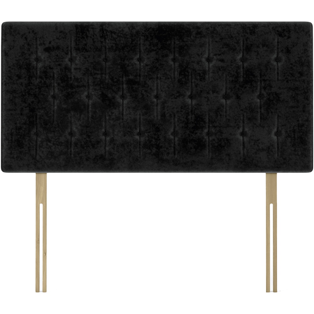 Bedmaster Super King Black Naples Velvet Lona Buttoned Headboard Image 2
