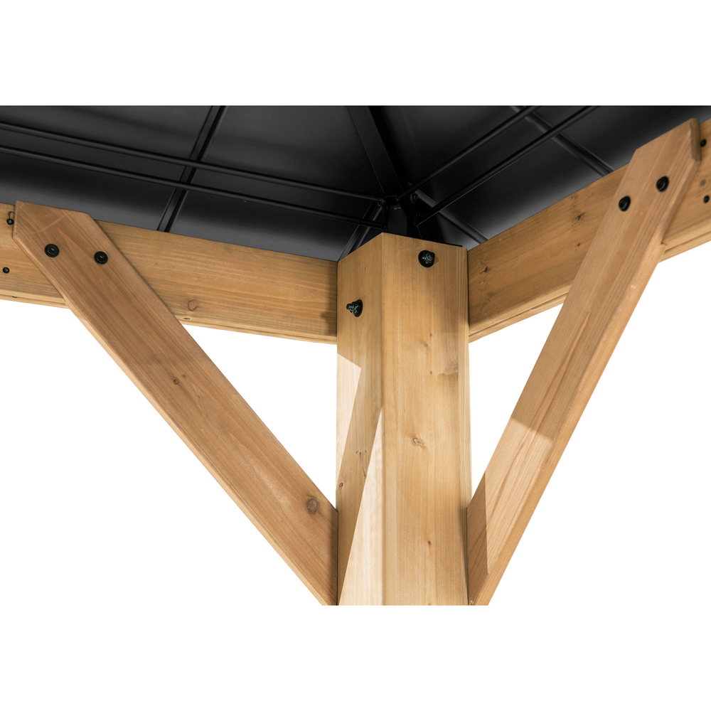 Sunjoy Bruri 3.93 x 3.35m Anthracite Cedar Wood Gazebo Image 5