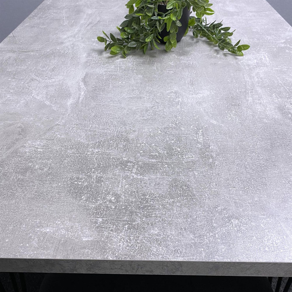 Kosy Koala 6 Seater Rectangular Dining Table with Hairpin Legs Stone Grey Image 2