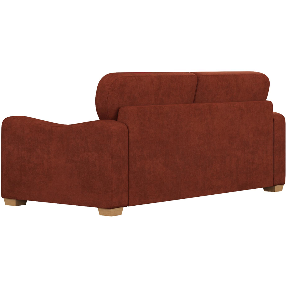 Theadford 3 Seater Marmalade Plush Velvet Fixed Back Sofa Image 3