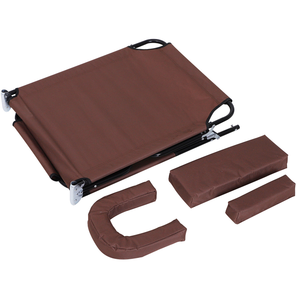 Outsunny Brown 4 Level Adjustable Sun Lounger with Reading Hole Image 3