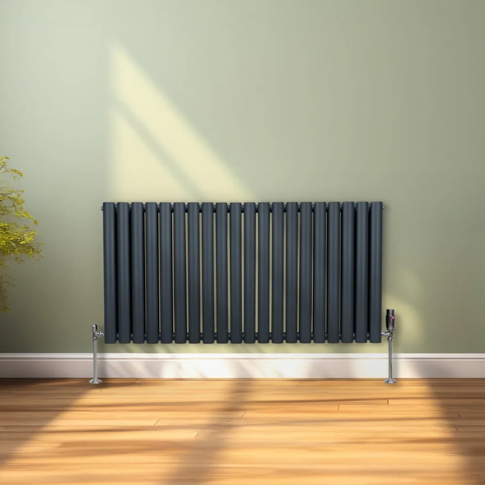 Monster Shop 5367BTU Anthracite Grey Oval Column Radiator 600 x 1200mm Image 2