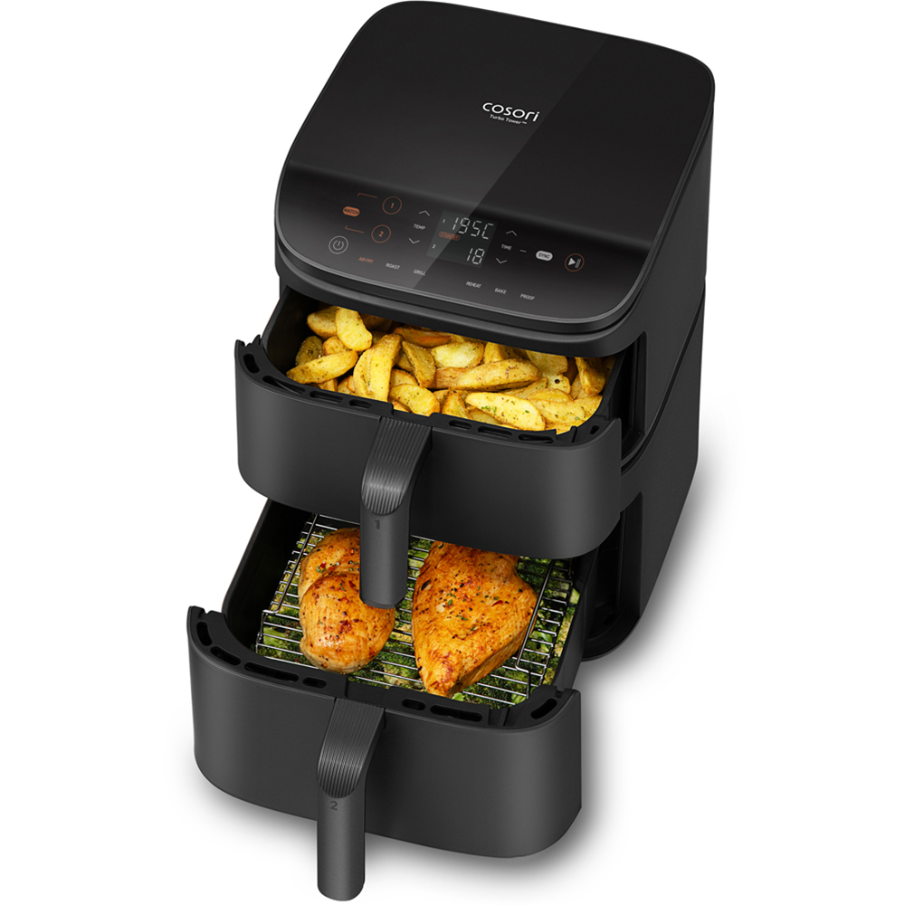 Cosori CAF-DC121-AUKR 6-in-1 Black Turbo Tower 10.8L Air Fryer Image 4