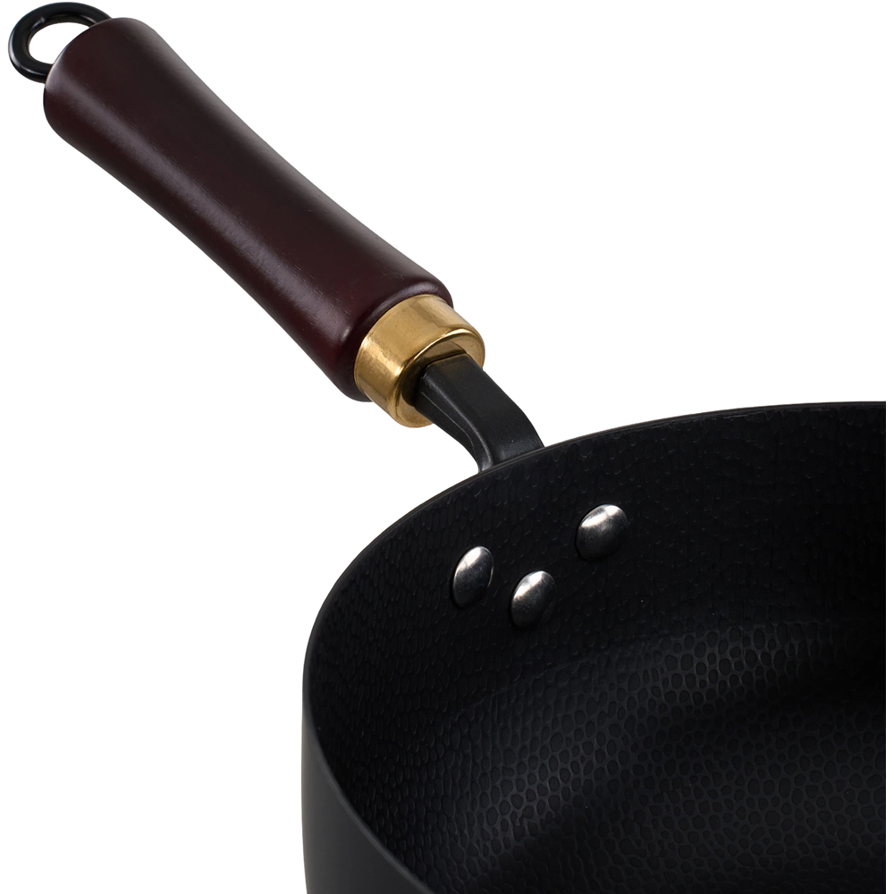 Living and Home 26cm Black Iron Wok with Detachable Handle Image 4