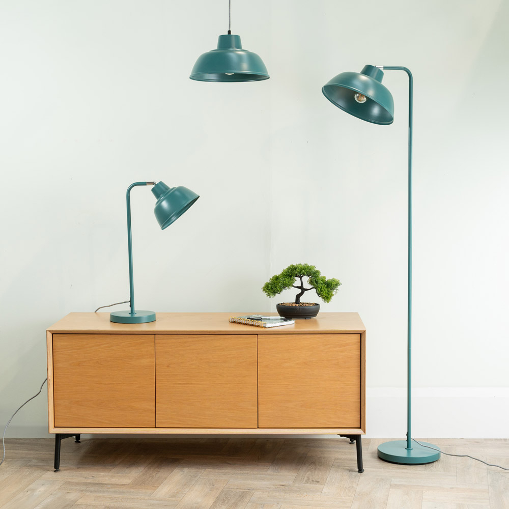 ValueLights Morris Teal Retro Dome LED Table Lamp Image 6