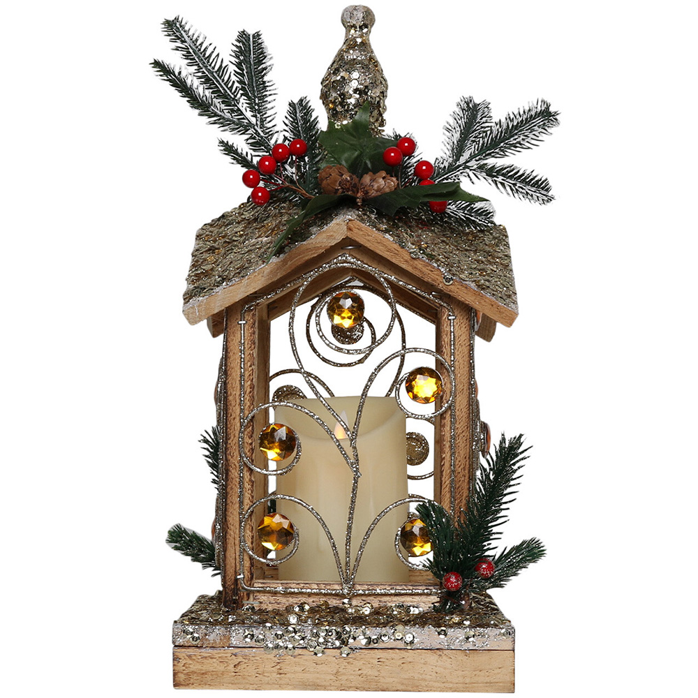 Single Jewelled Wooden LED Candle Light Decoration in Assorted styles Image 3