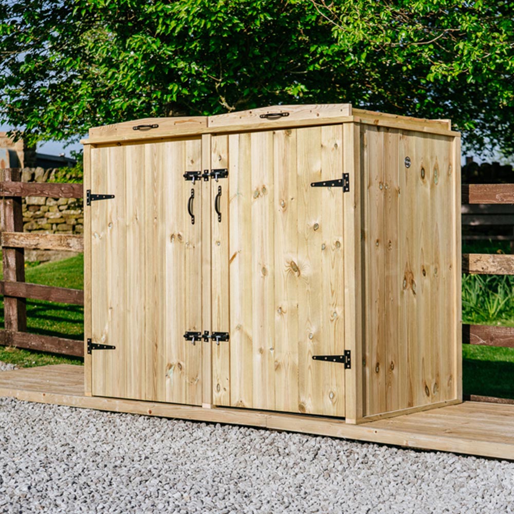The Garden Village Chatburn 360L Double Wheelie Bin Shed Image 9