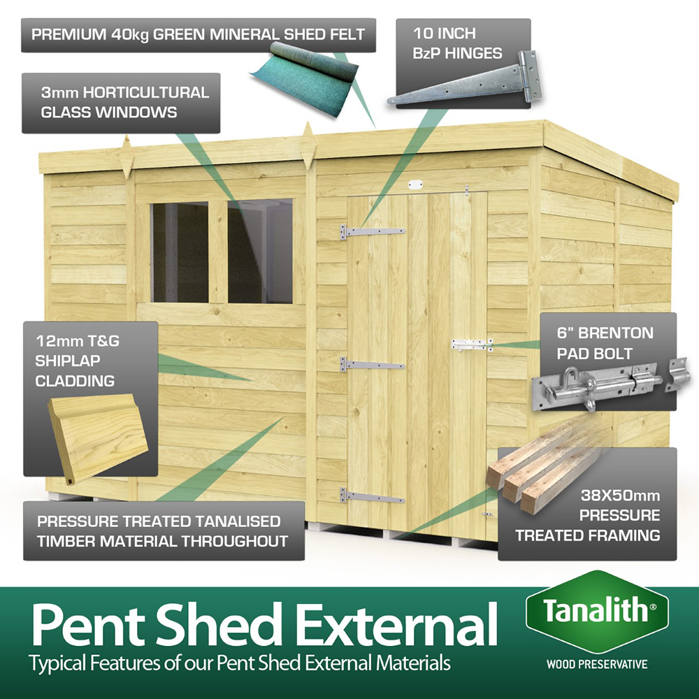 DIY Sheds 6 x 8ft Tongue and Groove Timber Pent Garden Shed Image 8