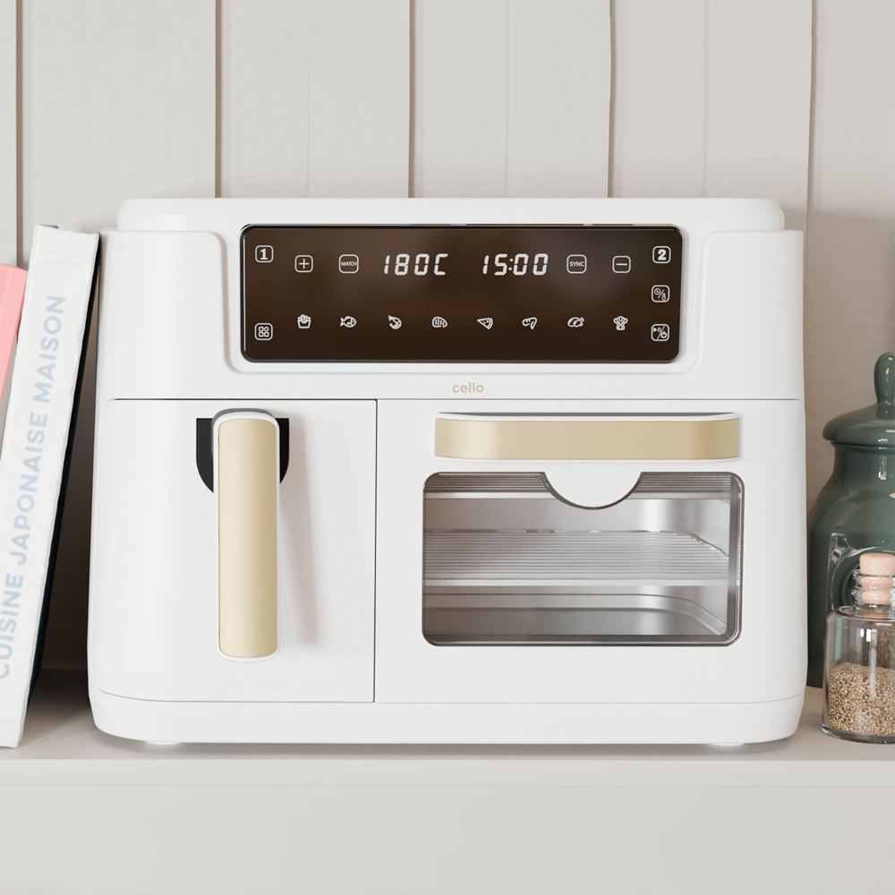 Cello CELLO-AF901A-WH White Dual Zone Air Fryer Basket and Oven Image 2