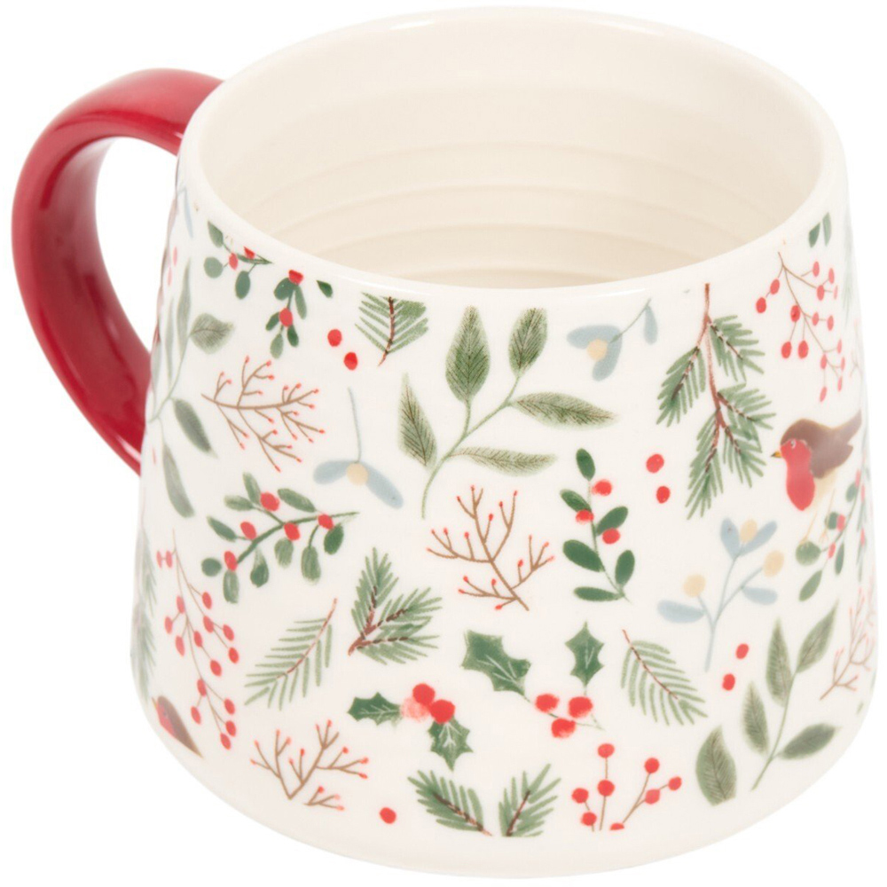 Merry Robin Ribbed Mug Image 9