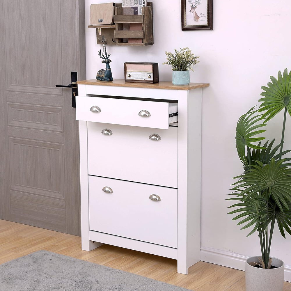 Kosy Koala 3 Drawer White Shoe Storage Cabinet Image 4