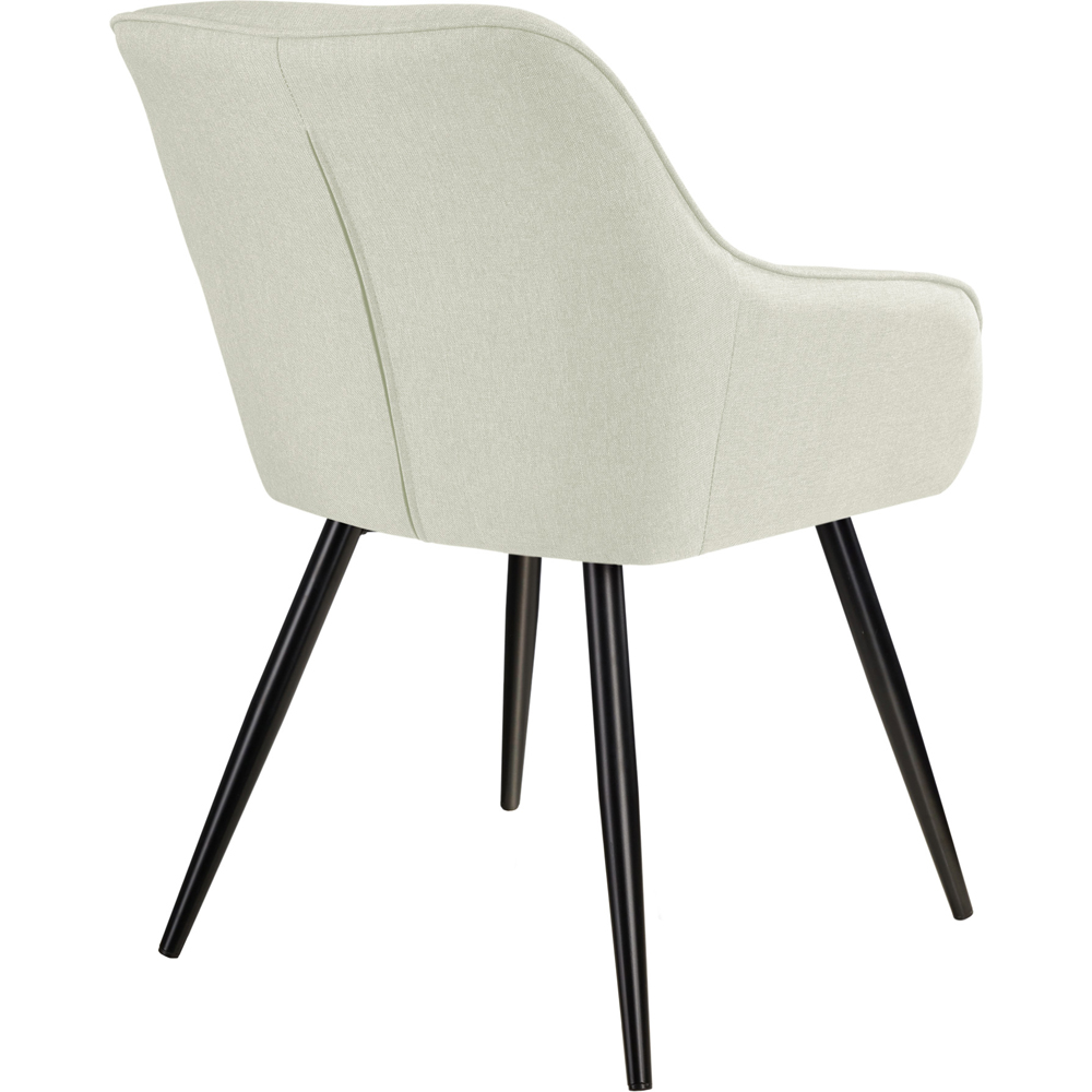 tectake Marilyn Set of 2 Cream Padded Chair with Black Steel Legs Image 4
