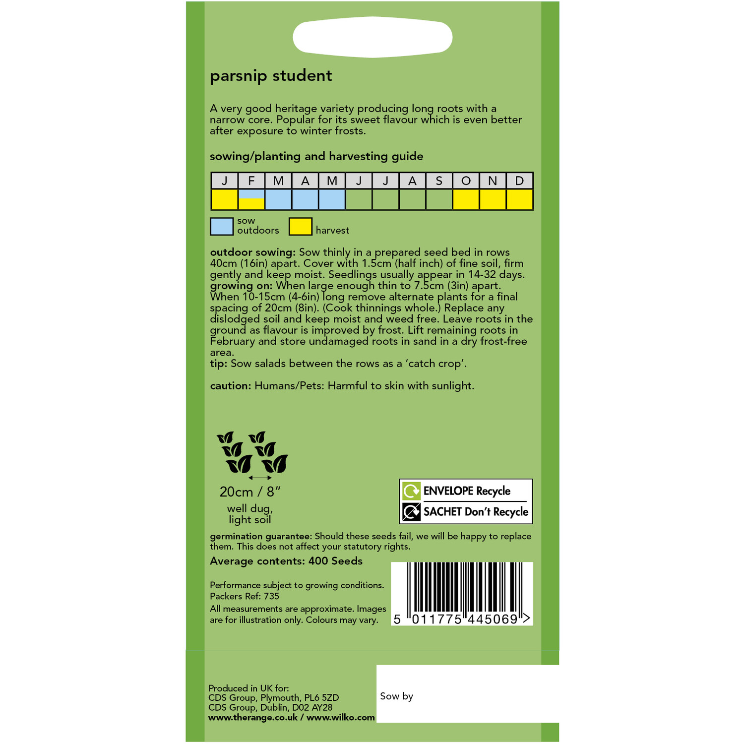 Wilko Parsnip Student Seeds Image 2