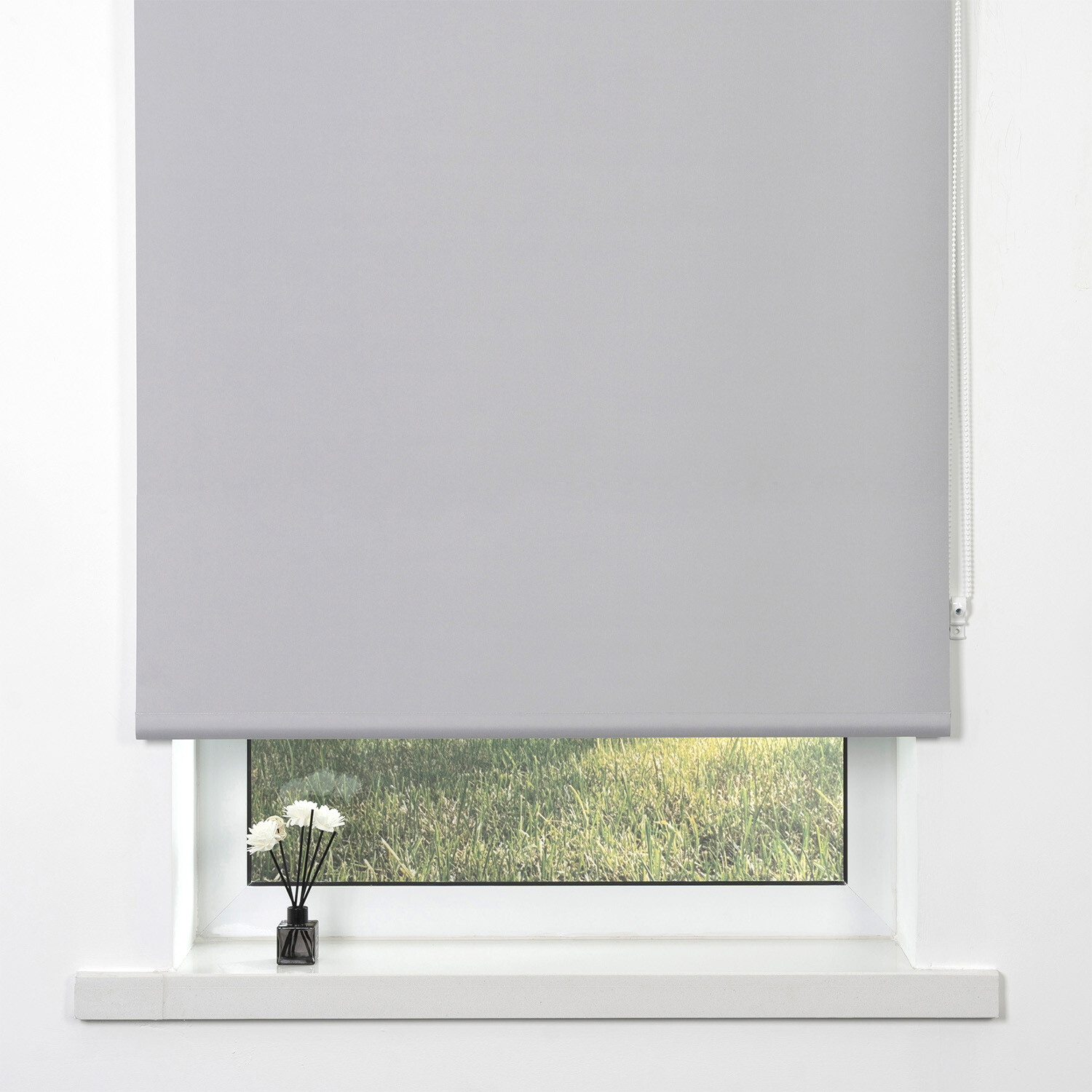 Divante Plain Blackout Roller Blind - Cool Silver / 180cm Image 2