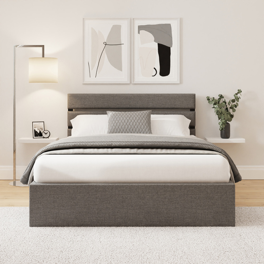 GFW Hudson King Size Grey End Lift Ottoman Bed Image 8