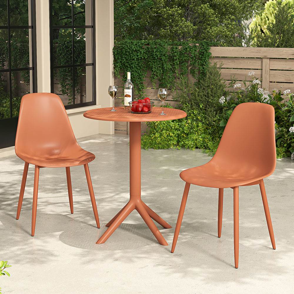 Core Products Rimini Cala 2 Seater Terracotta Bistro Table Set Image 1