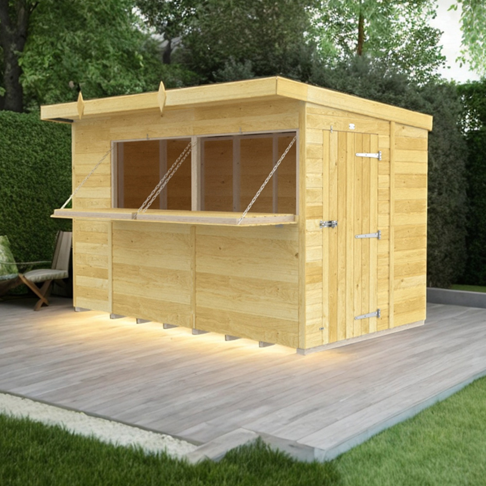 DIY Sheds 10 x 8ft Single Door Pressure Treated Tongue and Groove Timber Outdoor Bar Shed Image 2
