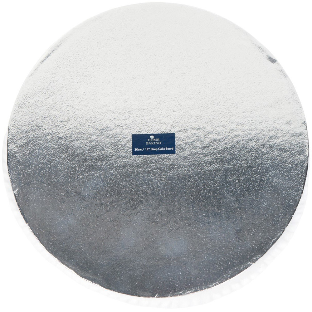 Round Foiled Thick Cake Board Silver Image 2