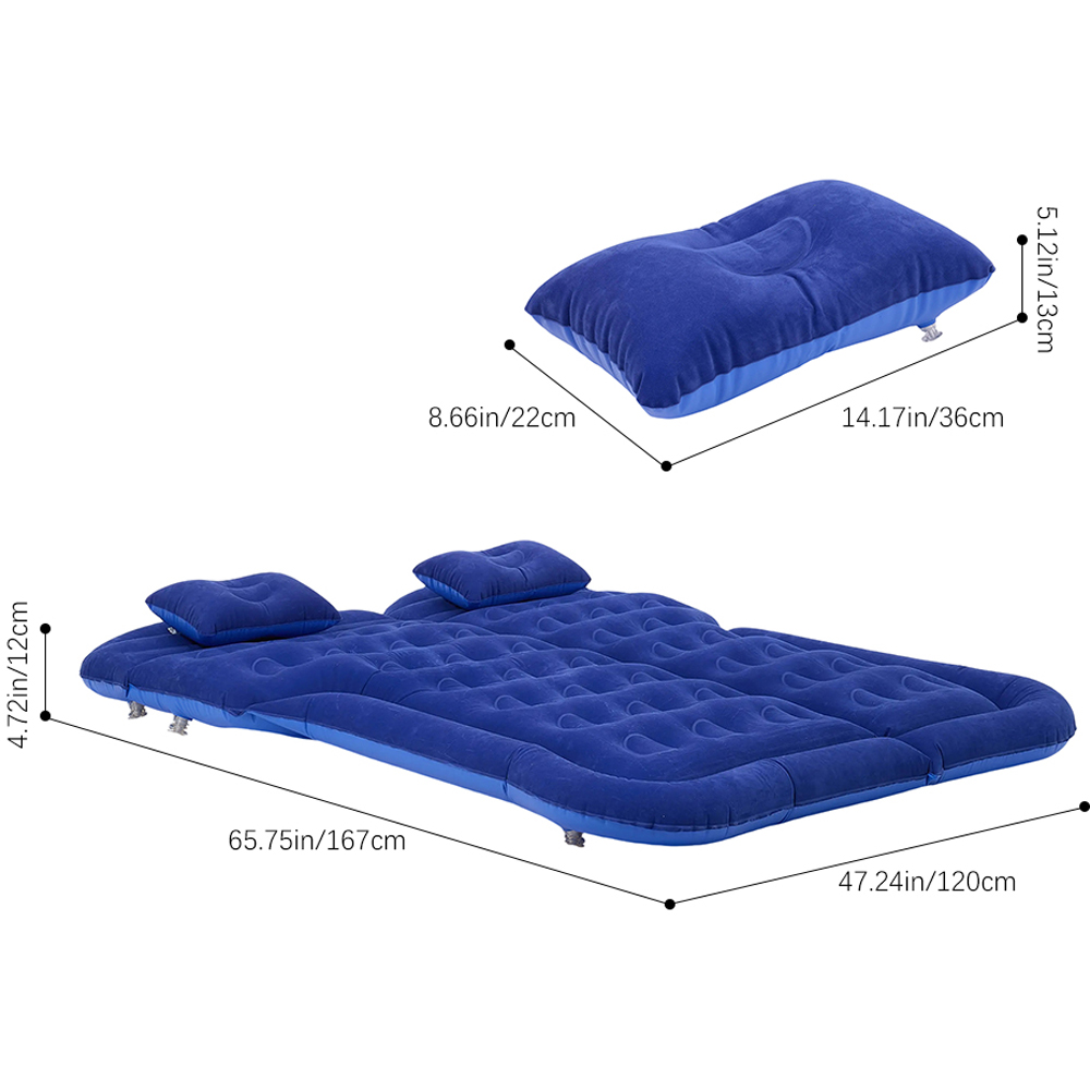 Living and Home Blue Portable Car Air Mattress with Pillows Image 8
