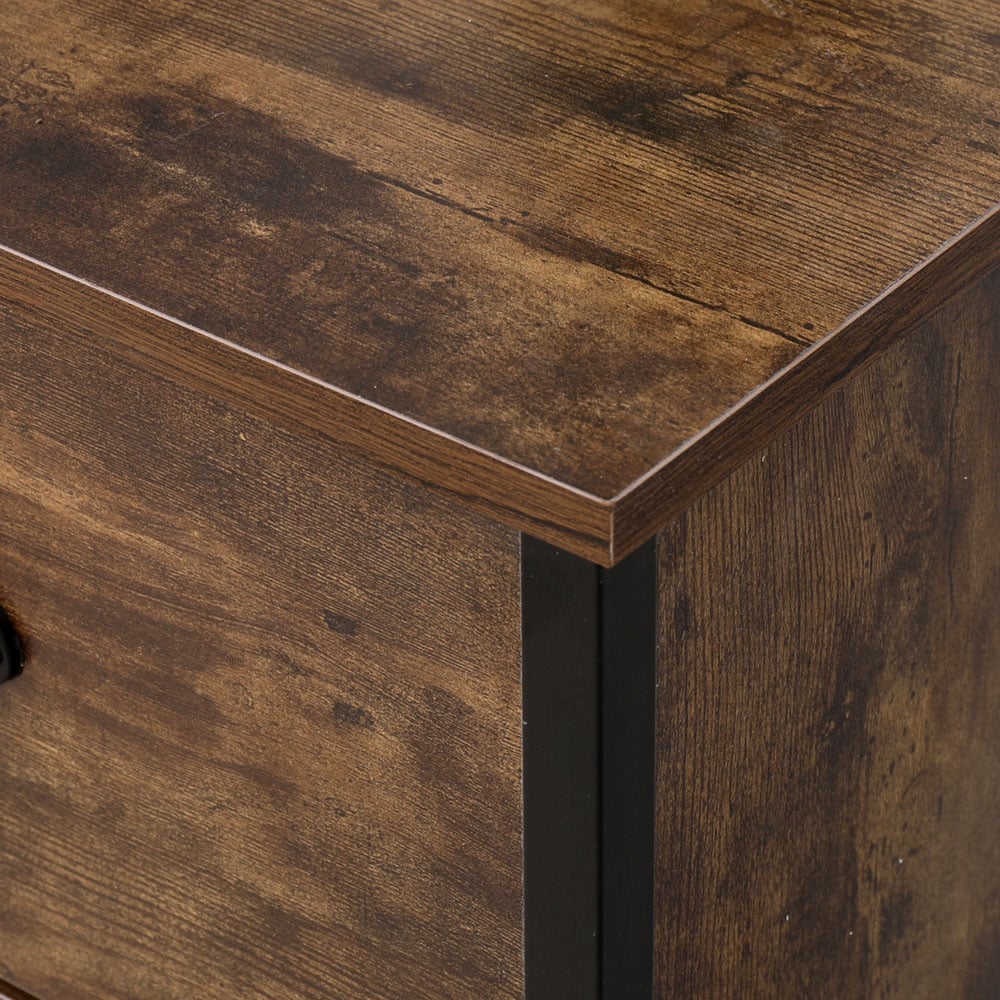 FurnitureHMD 4 Drawer Black and Brown Industrial Wooden Chest of Drawers Image 5