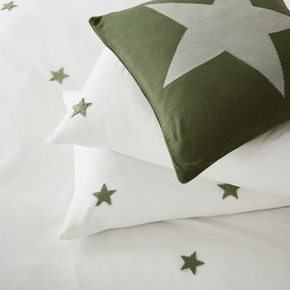 Helena Springfield Tufted Star Single Green Reversible Duvet Set Image 6
