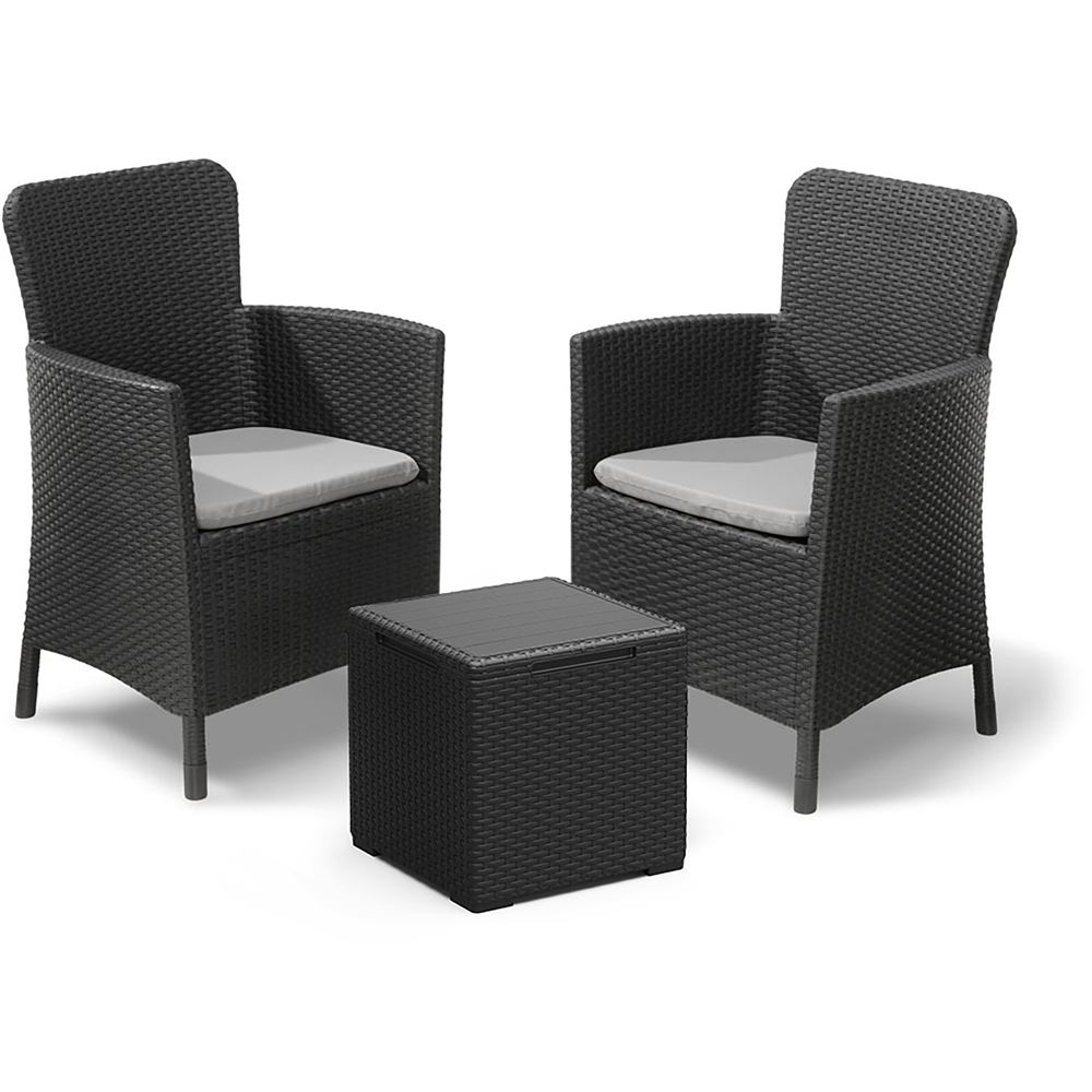 Keter Miami Vigo 2 Seater Graphite Balcony Sofa Set Image 2