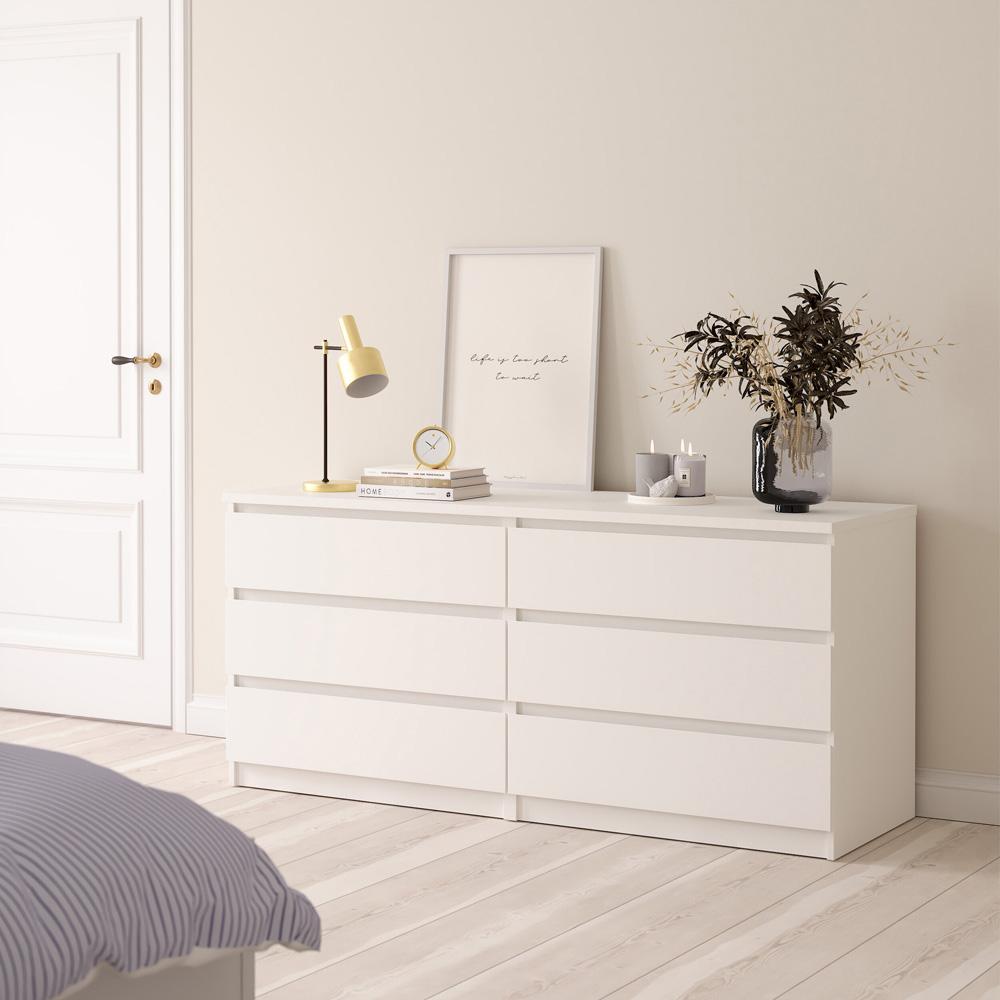 Furniture To Go Naia 6 Drawer White Chest of Drawers Image 6