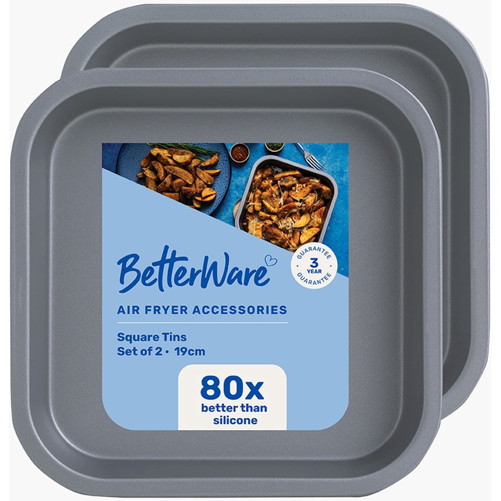 Wham BetterWare 19cm Set of 2 Air Fry Square Tin Image 2