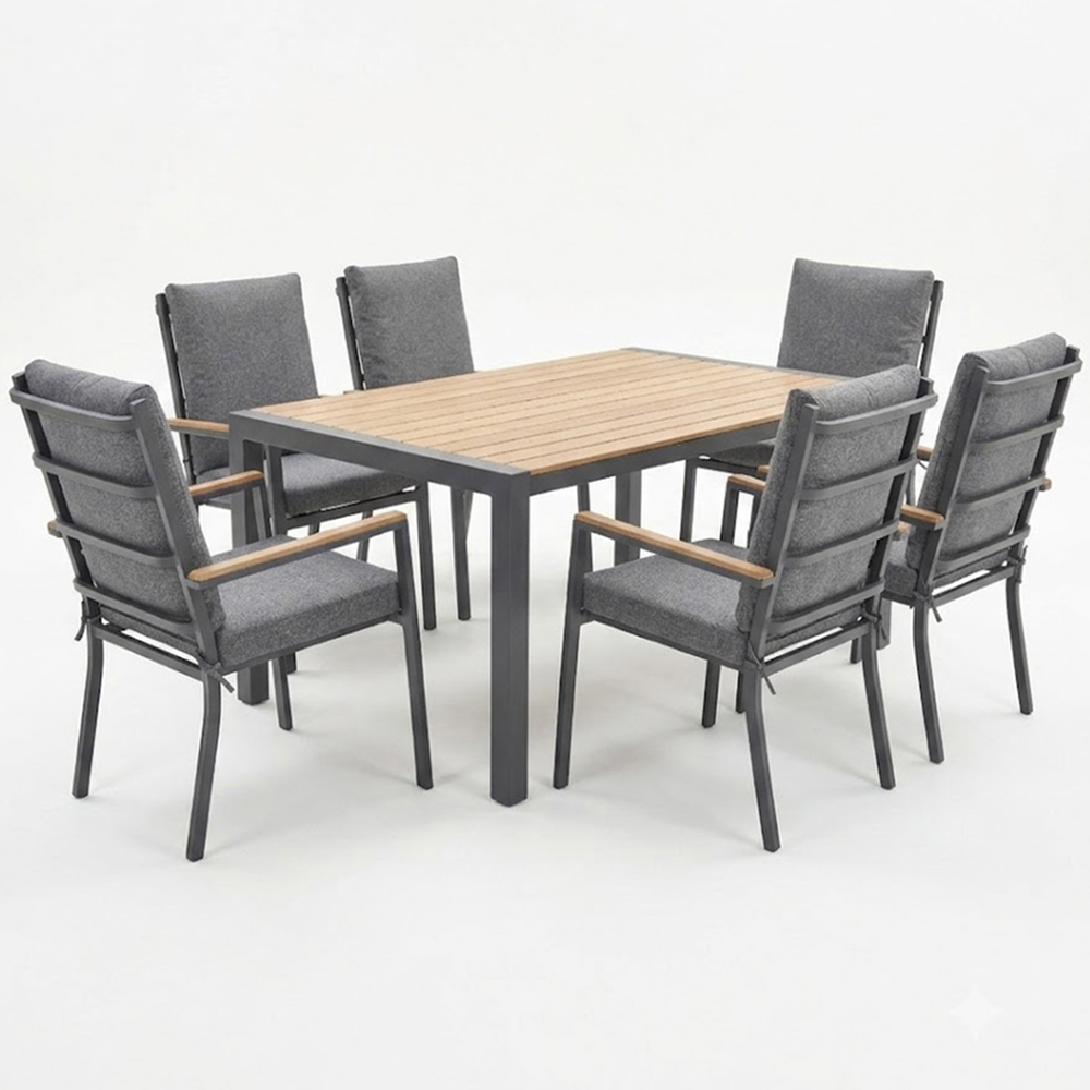 Norfolk Collection Easton Anthracite 6 Seater Dining Set Image 2
