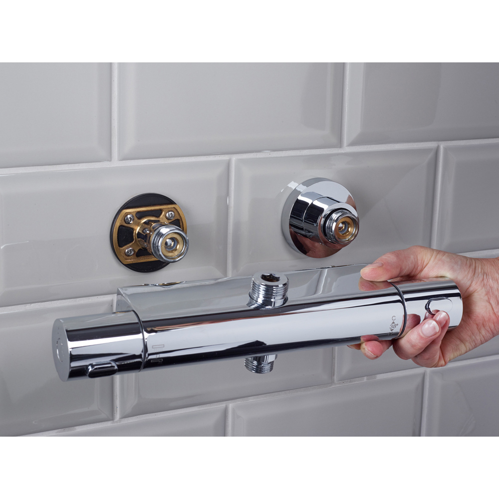 Bristan Buzz Cool Touch Chrome Thermostatic Waterfall Bar Mixer Shower with Handset Image 3
