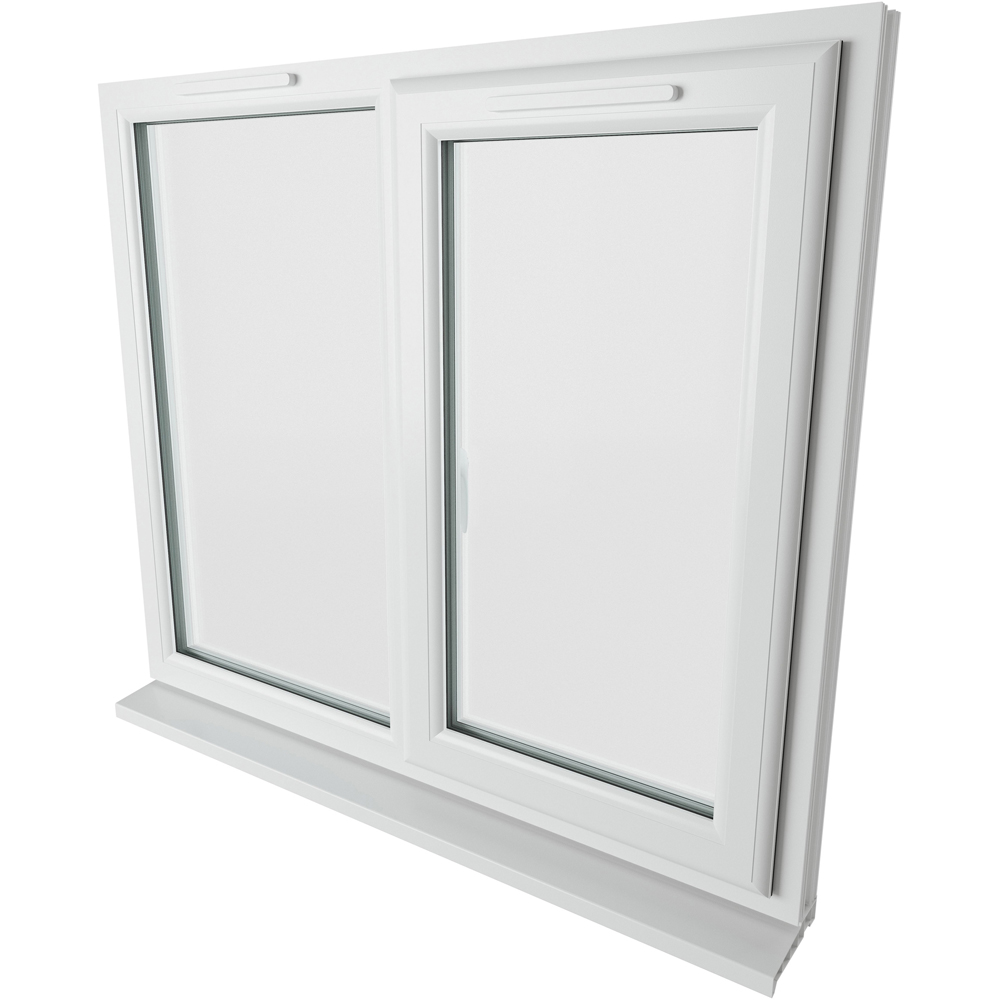 Crystal uPVC Double Glazed Window RH Side Hung Next to a Fixed White Clear Glass 1190x1115mm Image 9