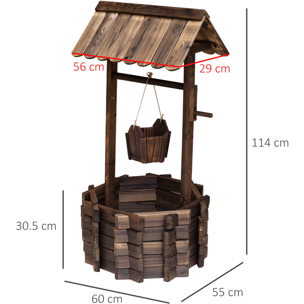 Outsunny Brown Wishing Well Planter 30.5cm Image 9