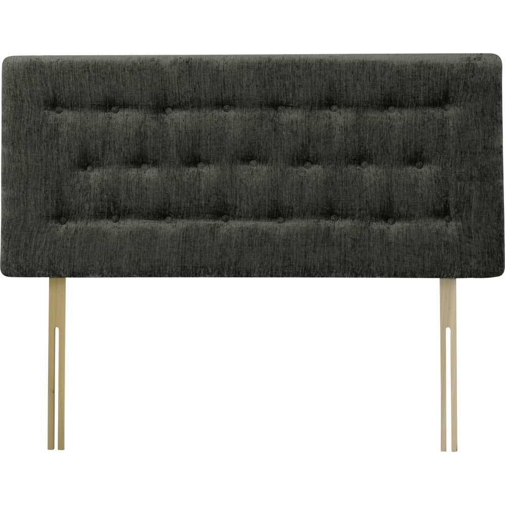 Bedmaster Lona Small Double Charcoal Chenille Buttoned Headboard Image 2