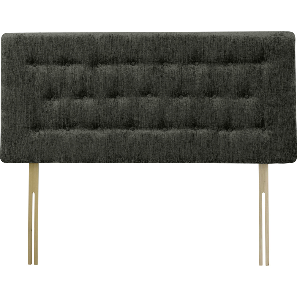 Bedmaster Lona Double Charcoal Chenille Buttoned Headboard Image 2