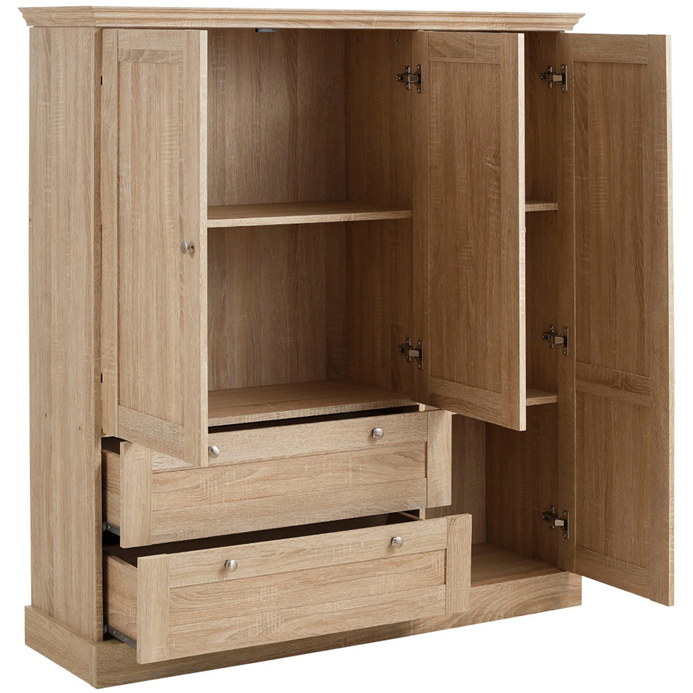 Loft24 Binz 3 Door 2 Drawer Large Oak Storage Cupboard Image 4
