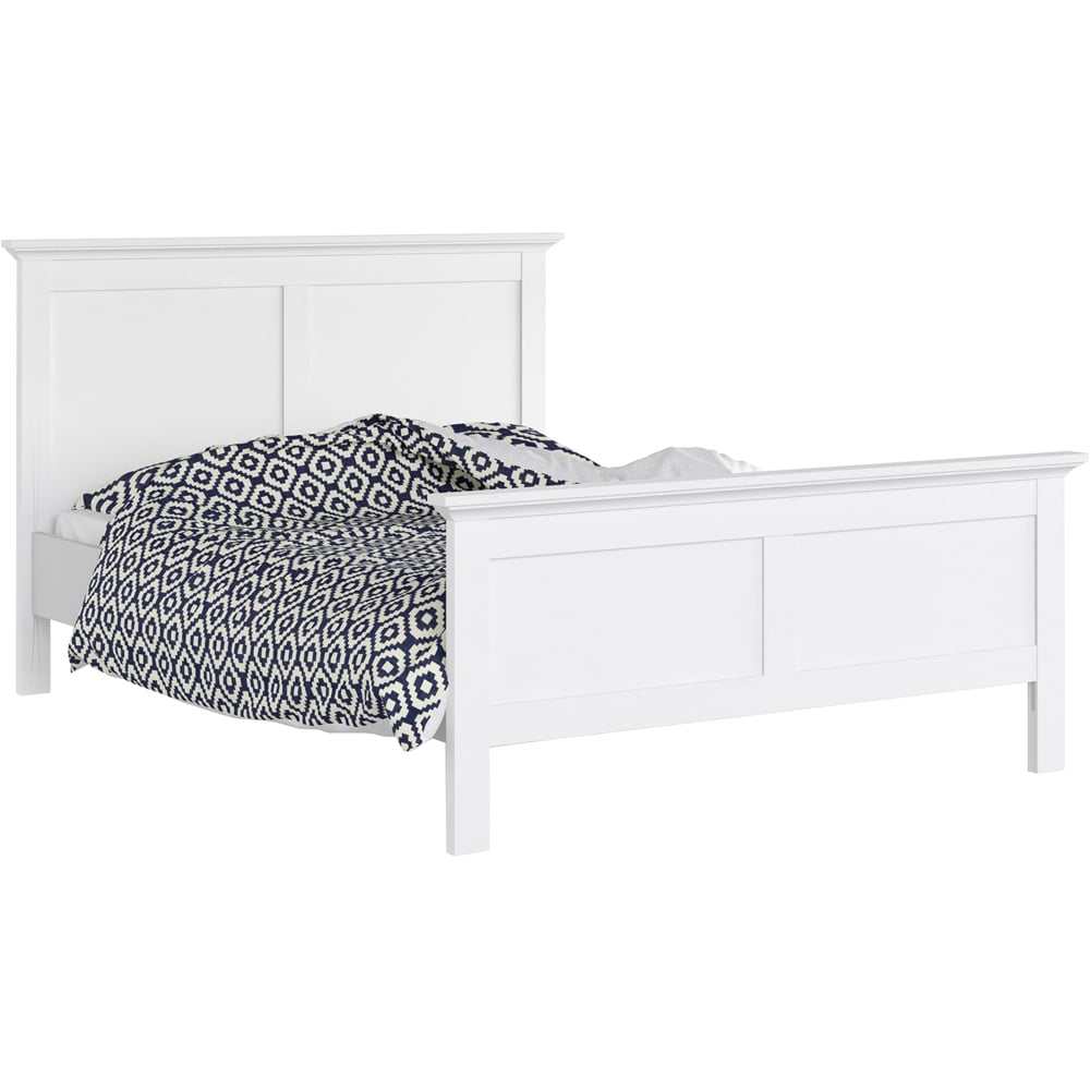Florence Paris Double White Wooden Bed Image 2