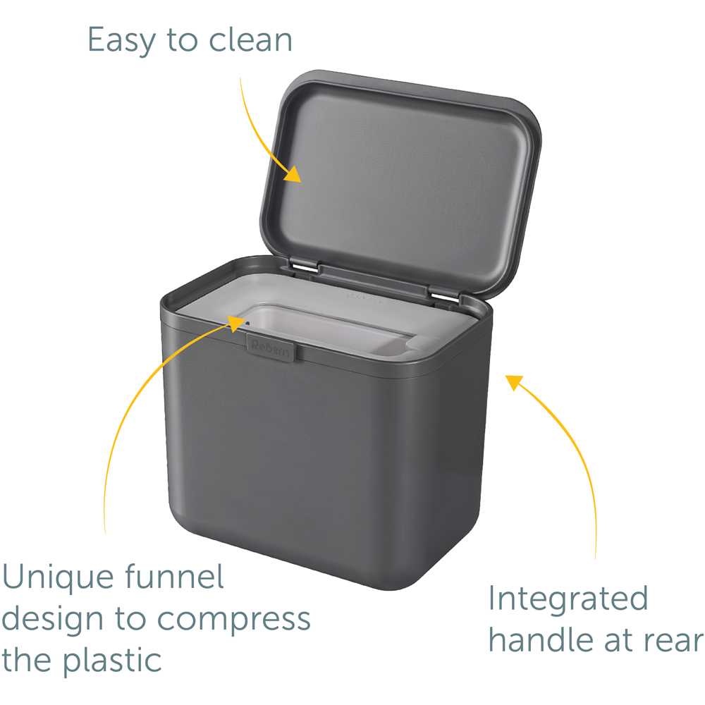 ReBorn SquishBin Dark Grey Collapsible Kitchen Bin 20L Image 7