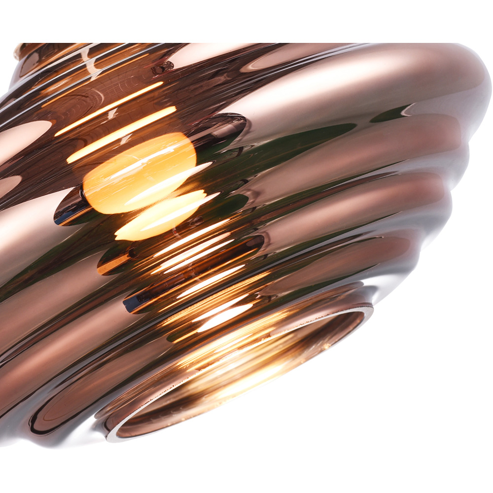 Happy Homewares Copper Plated Ribbed Honeycomb Glass Pendant Light Shade Image 3