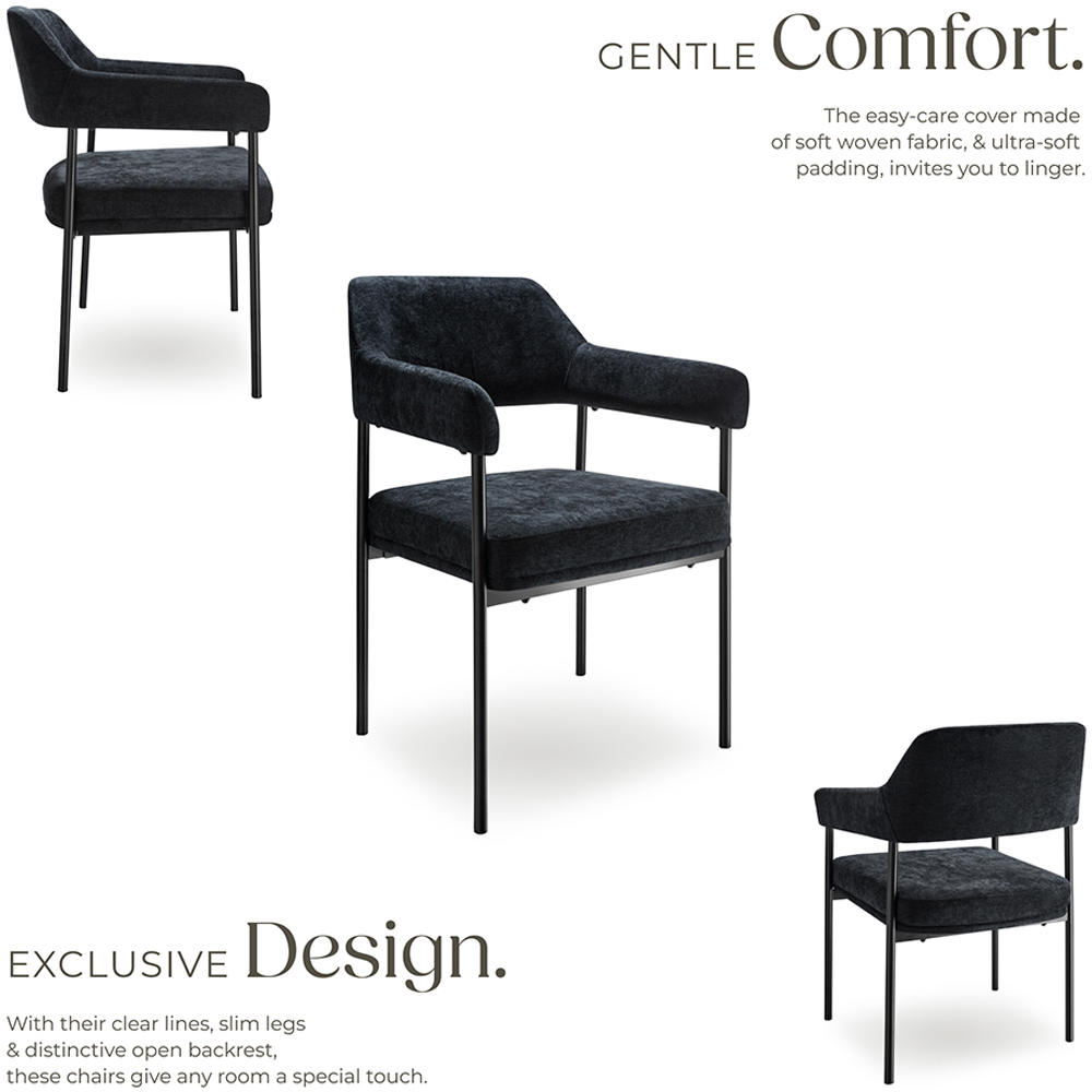 tectake Doe Set of 2 Woven Fabric Armchair Image 3