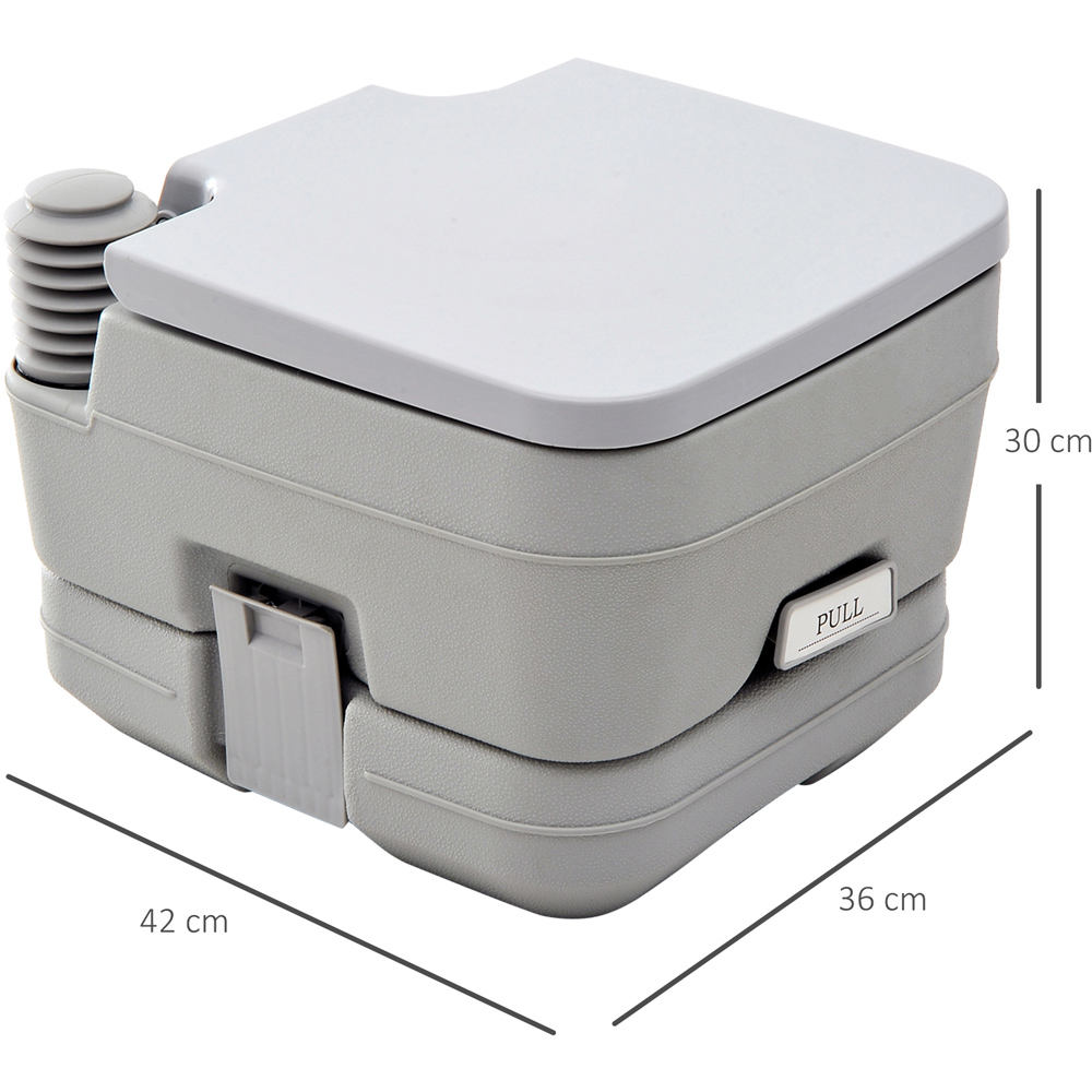 HOMCOM Grey Portable Camping Toilet with 2 Detachable Tanks 10L Image 9