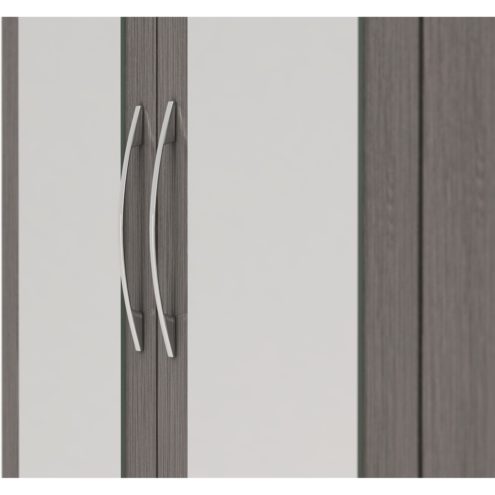 Seconique Nevada 3 Door 2 Drawer Black Wood Grain Mirrored Wardrobe Image 5