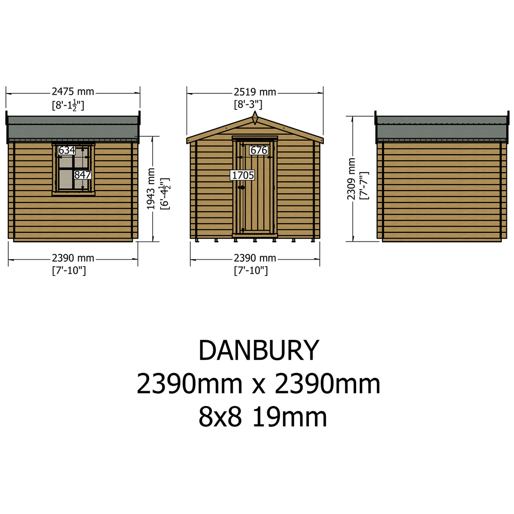 Shire Danbury 8 x 8ft Log Cabin Image 8