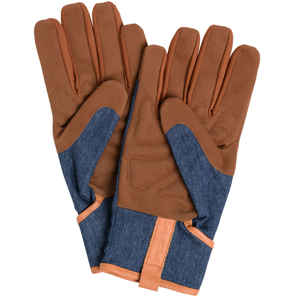 Burgon and Ball Dig The Glove Medium-Large Denim Workwear Blue Gardening Gloves Image 3