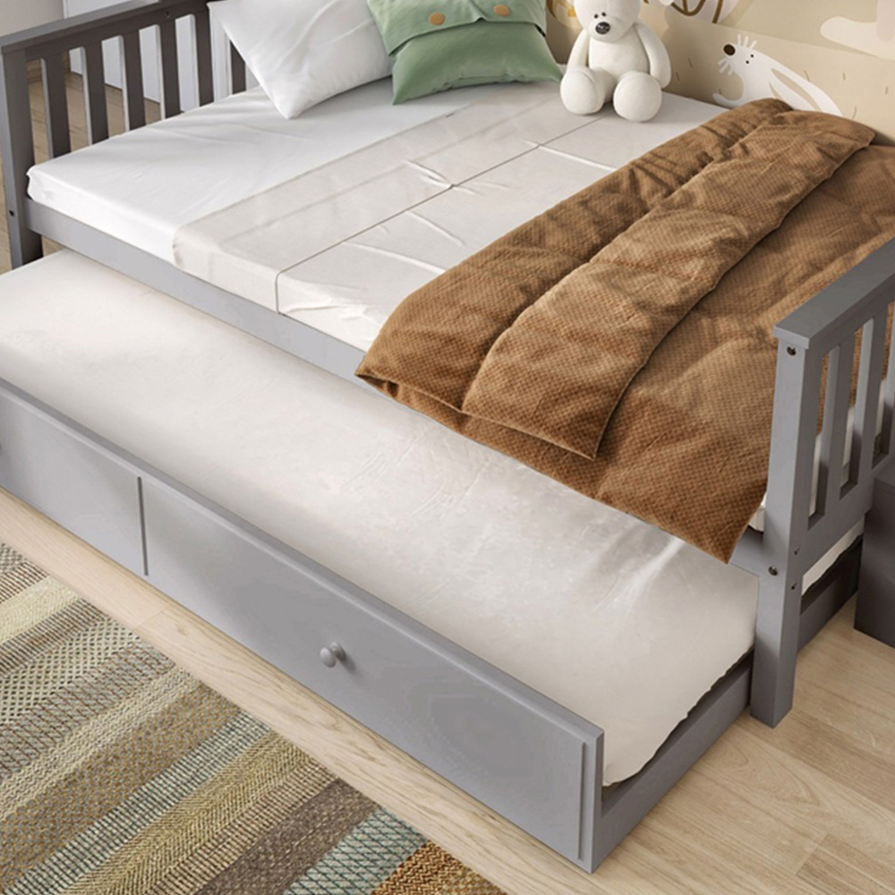 Flair Tag Triple Grey Staircase Bunk Bed with Trundle Image 2