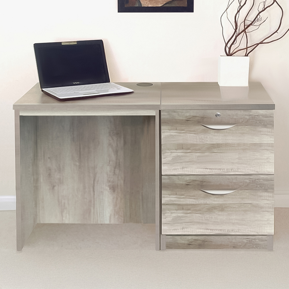 R White Cabinets 2 Drawer Grey Set-04 Desk Image 1