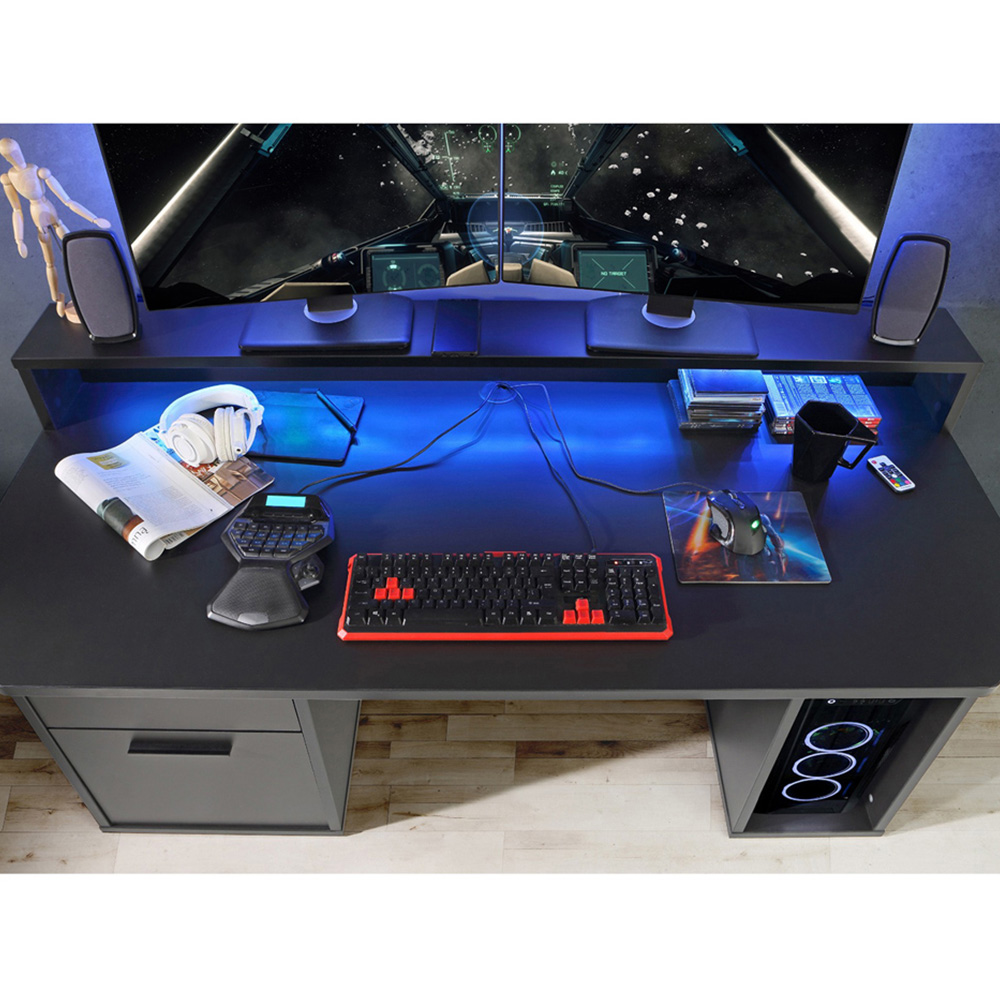 Flair Power Z Colour Changing LED Gaming Desk Black Image 5