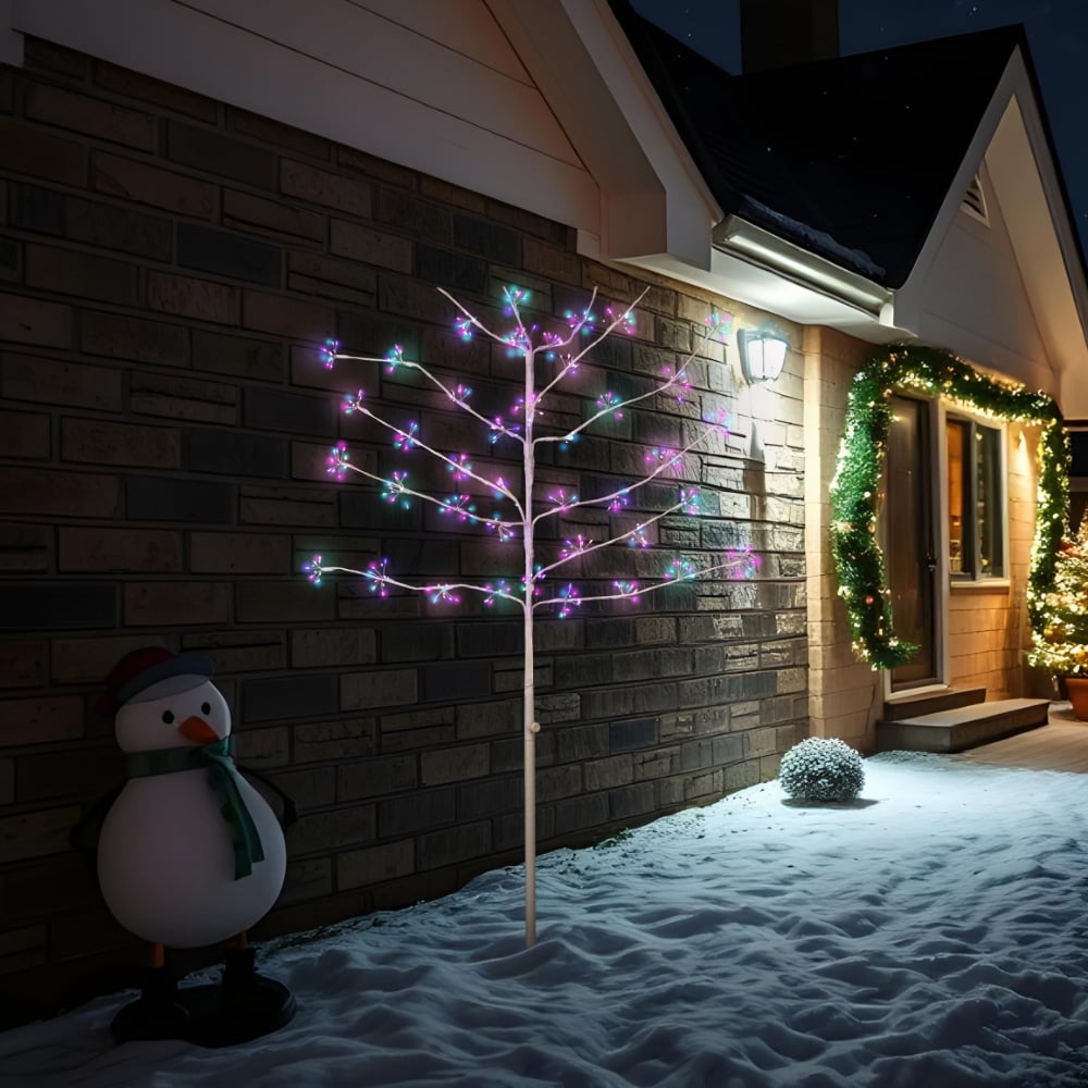 Marco Paul 480 Multicolour LED White Twig Tree Light Up Christmas Decoration Image 4