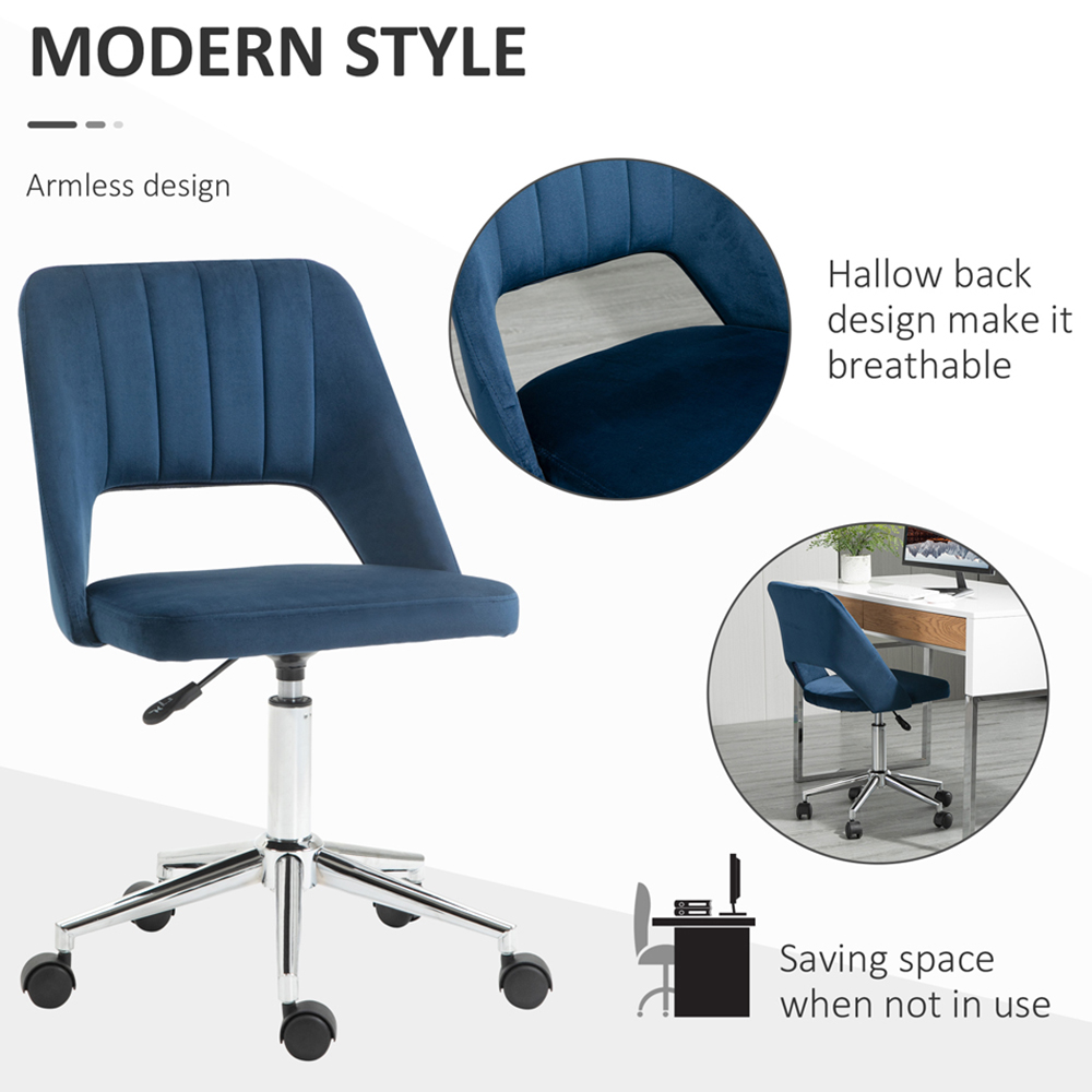 Portland Dark Blue Scallop Mid-Back Swivel Office Chair Image 5
